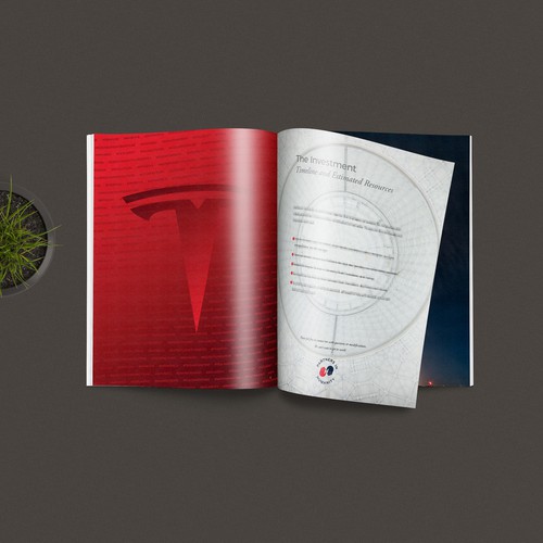 Proposal design with the title 'Tesla Proposal'