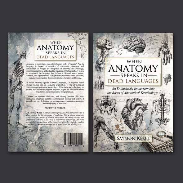 Book cover with the title 'When anatomy speaks in dead languages'