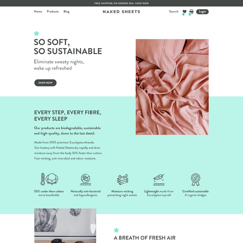 Nonprofit website with the title 'Naked sheets Homepage '