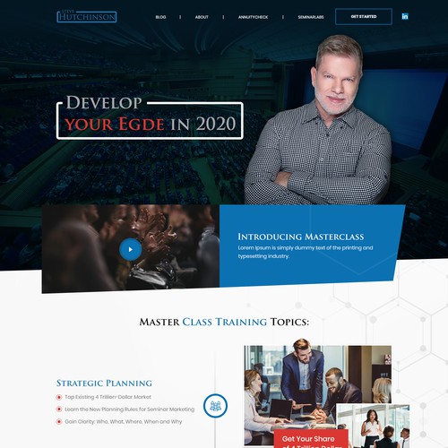 Business website with the title 'Web page design for FinTech speaker'