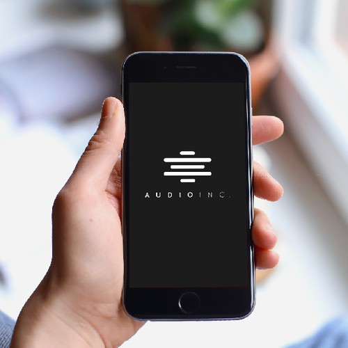 Music studio logo with the title 'Audio Inc. Logo Design'