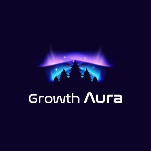 Northern lights design with the title 'Growth Aura'