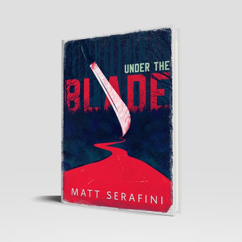 Vintage book cover with the title 'Under the Blade - Book Cover'