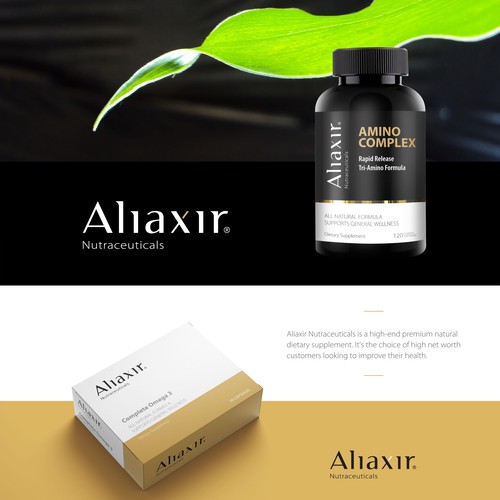 Supplement logo with the title 'Aliaxir Logo'