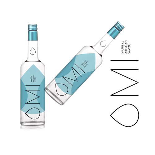Rich logo with the title 'OMI Water Logo and Label Design'