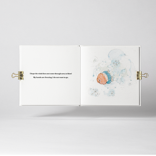 Watercolor artwork with the title 'Picture Book Illustrations in Minimalist Ink'