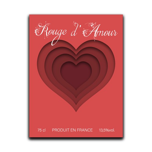 Red label with the title 'Rouge d'Amour'