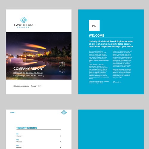 Report design with the title 'Report Word Template'