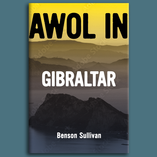 Military book cover with the title 'Mysterious cover for adventure novel'