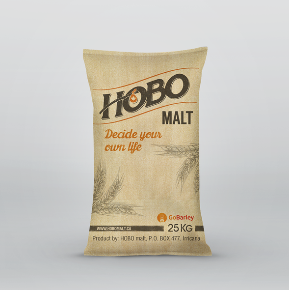 Shopping bag packaging with the title 'Hobo Malt'