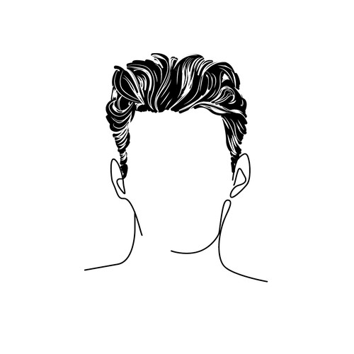 Health artwork with the title 'line art illustration of a men's hair'