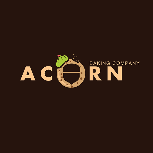 Whisk logo with the title 'Flat Logo For Acorn Baking Company'