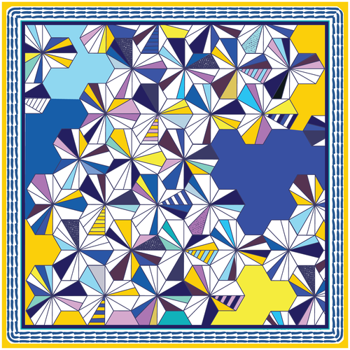 Scarf design with the title 'Scarf design - French Silk Carré'