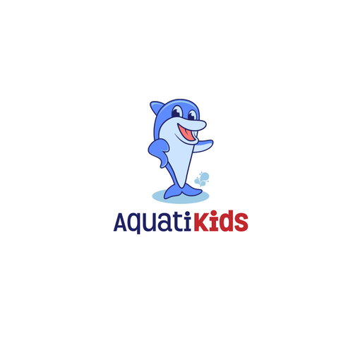 Dolphin design with the title 'Aquatic Kids Logo'