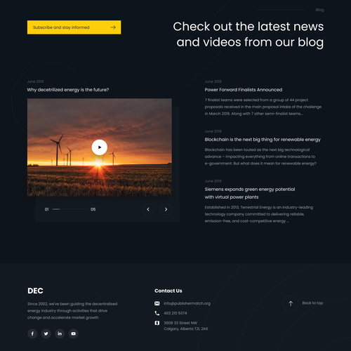 Page design with the title 'Clean, minimalist desktop landing page for the non-profit industry association'