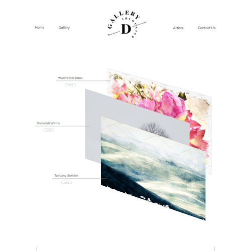 Art website with the title 'Private show room for an art gallery'