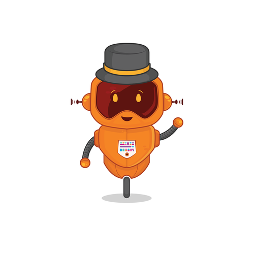 Startup brand with the title 'Witty robot for a social/news website'