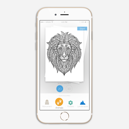 Coloring design with the title 'Coloring App'