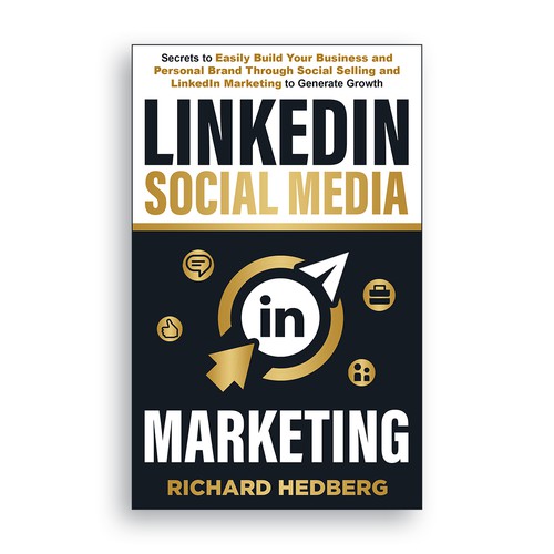 Marketing book cover with the title 'LinkedIn Social Media Marketing Book Cover'