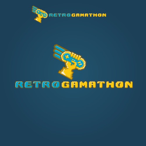 Tournament logo with the title 'Retro game tournament for RETROGAMATHON'