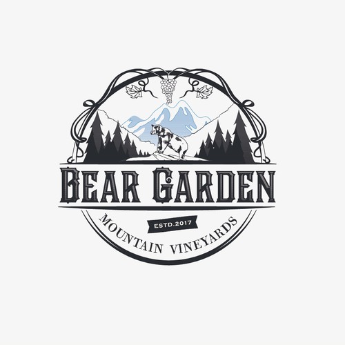 Vineyard logo with the title 'Bear Garden LOGO'
