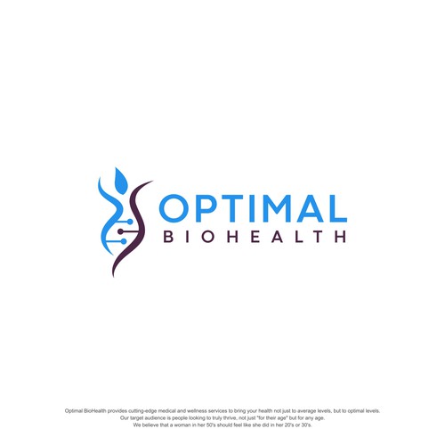 Biotech logo with the title 'Optimal Biohealth'