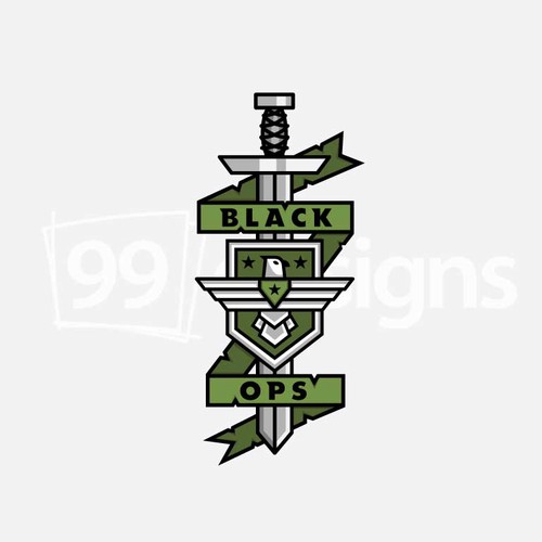 Ribbon logo with the title 'Black Ops Badge'