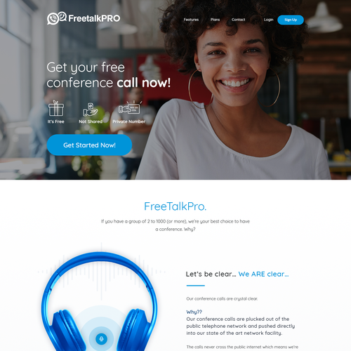 Telecom design with the title 'Conference Calling Company Homepage'