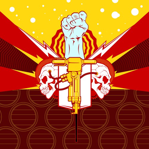 Label artwork with the title 'Jackhammer Beer label 1st proposal'