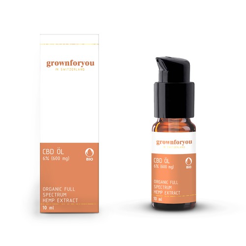 Oil packaging with the title 'CBD Oil packaging design'