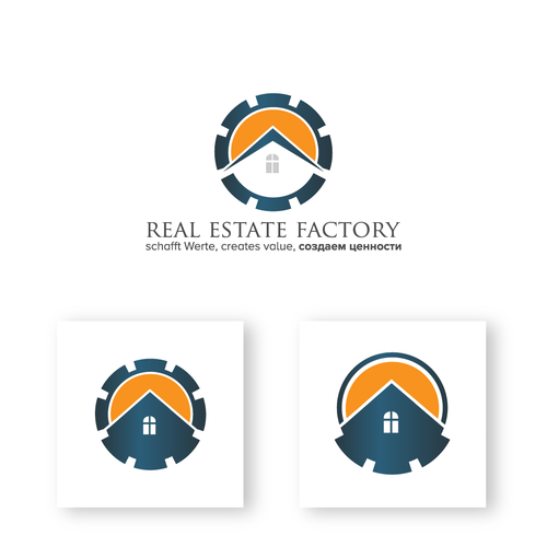 Factory logo with the title 'real estate factory'