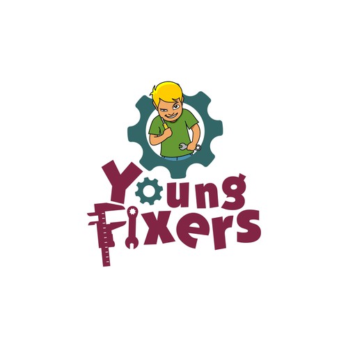 Wrench design with the title 'Young Fixers logo'