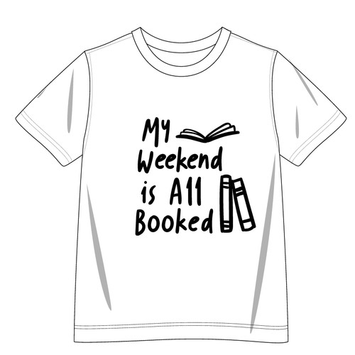 Slogan t-shirt with the title 'TSHIRT FOR BOOK LOVERS'
