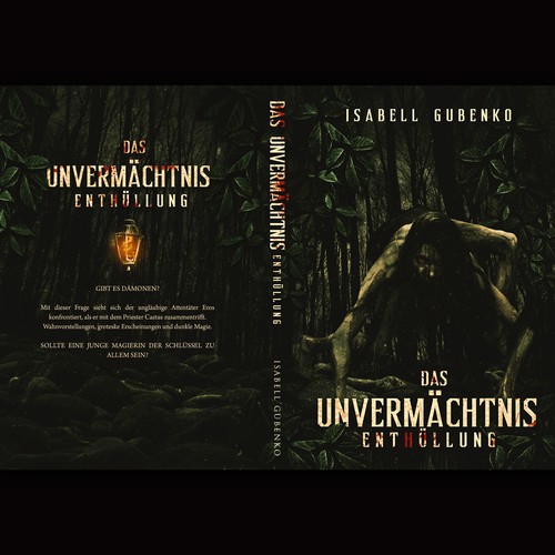 Horror book cover with the title 'Das Unvermachtnis Enthullung'