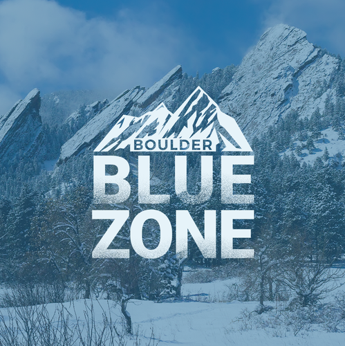 Snow logo with the title 'Logo for longevity + health event organization in Boulder, CO'