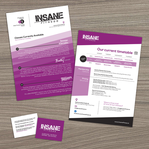 Schedule design with the title 'Simple Design for our Fitness Timetable'