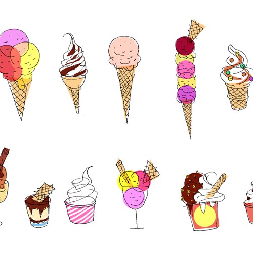 Ice cream artwork with the title 'Ice cream'