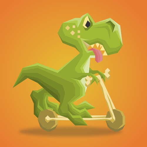 Dinosaur design with the title 'Tinny T-Rex'