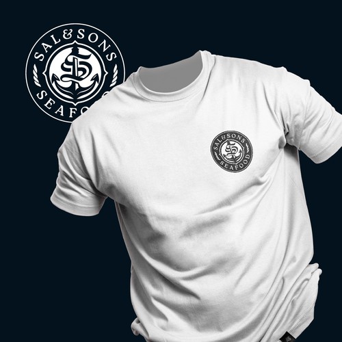 Seafood brand with the title 'Sal and Sons Seafood Logo'