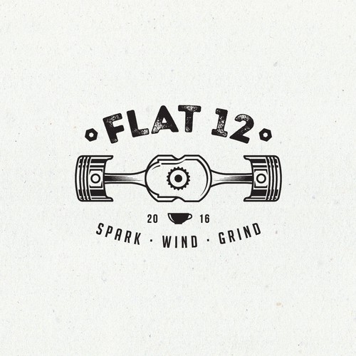 Engine design with the title 'Flat 12'