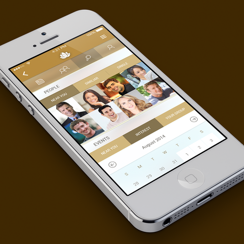 Social networking design with the title 'Social App Design. '