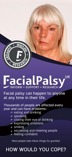 Print ad design with the title 'Facial Palsy UK needs a new design'