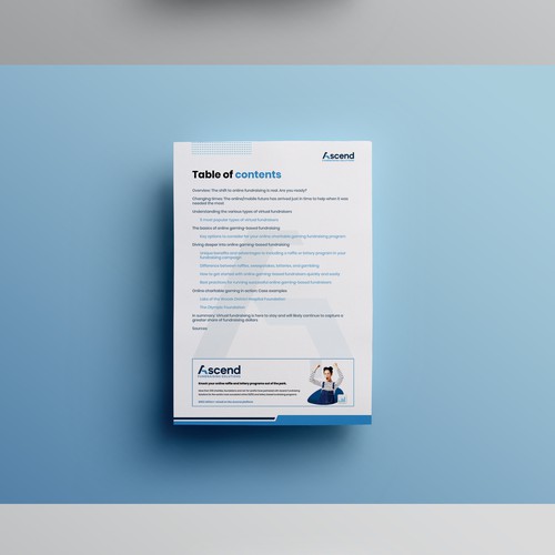 PDF design with the title 'Design an impressive eBook/guide for a growing tech company'