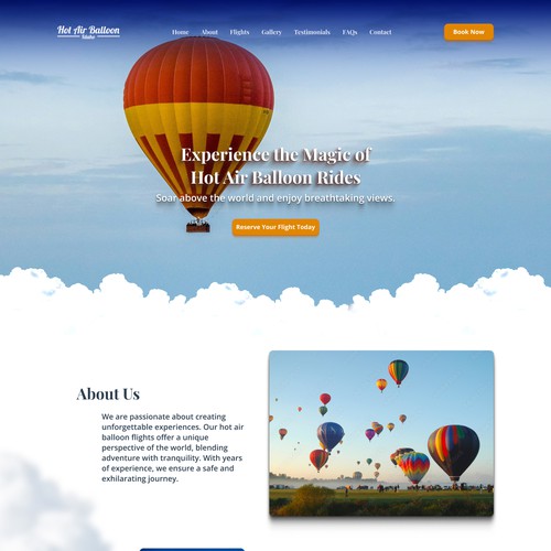 Hot air balloon design with the title 'Hot Air Balloon Landing'