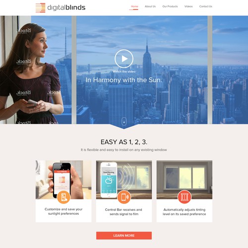 Digital website with the title 'Website for a breakthrough technology!'