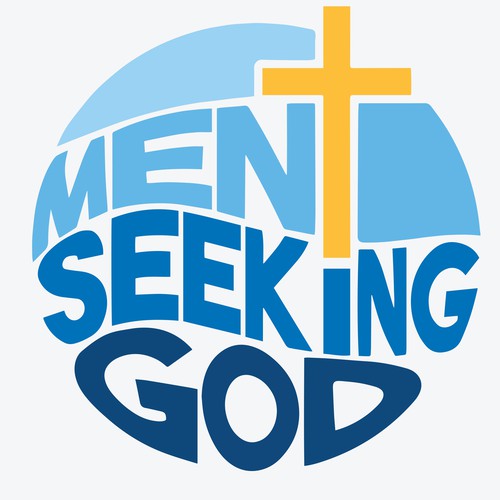 Freehand design with the title 'Men Seeking God Logo'