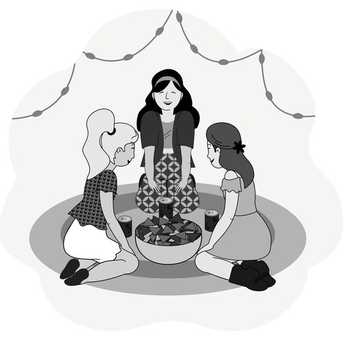 Friendship design with the title 'Vector illustration girl'