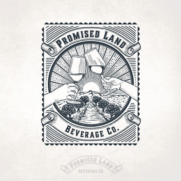 Sunrise design with the title 'Promised Land Cider'