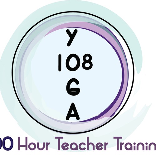 Mint green logo with the title 'Simple Cirlce Yoga Logo'