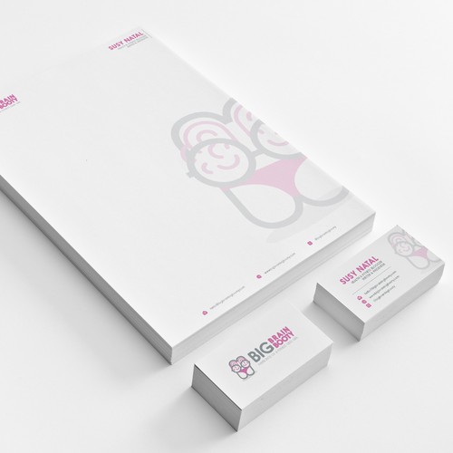 Brain brand with the title 'Logo and Stationery Prints for Big Brain Big Booty'